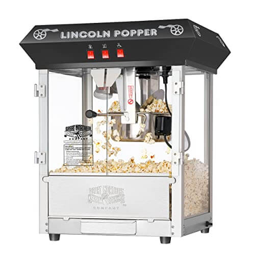 Great Northern Popcorn Black Bar Style Lincoln 8 Ounce Antique Popcorn Machine