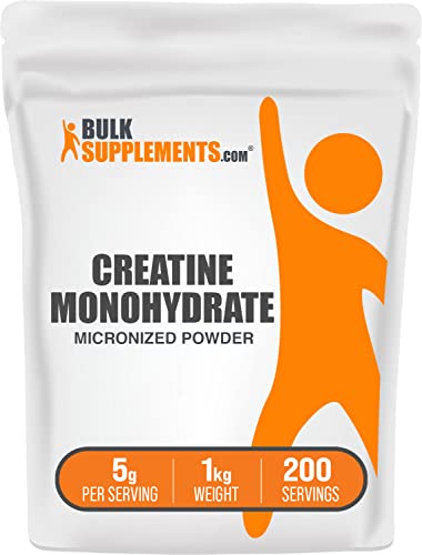 BulkSupplements.COM Creatine Monohydrate Powder (2.2 lbs/1000 grams/200 servings)