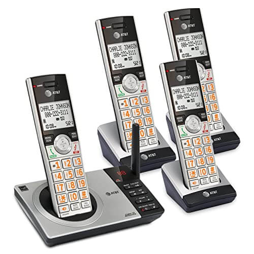 AT&T DECT 6.0 Expandable Cordless Phone with Answering System and 4 Handsets